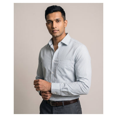 Basix Men's Signature Lining Shirt Light Green DS-012