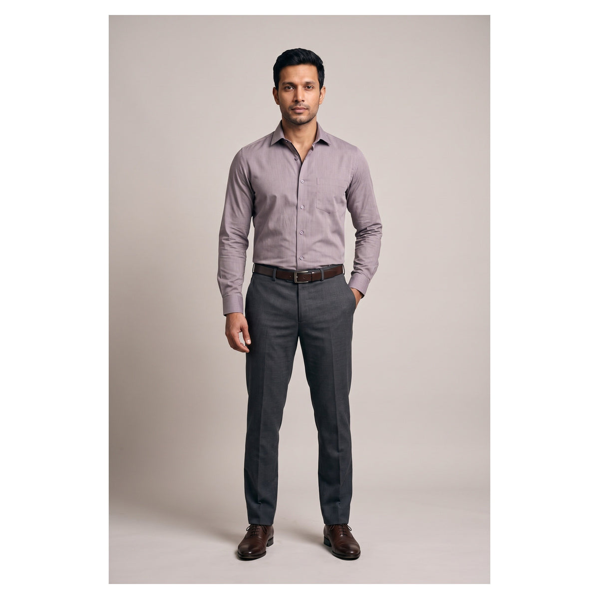 Basix Men's Signature Shirt P Purple DS-022