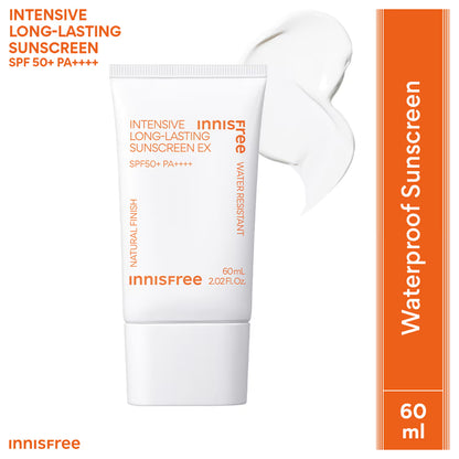 Innisfree Intensive Long-Lasting Sunscreen Ex, Vegan, Water Resistant, SPF50+ PA+++ 60ml