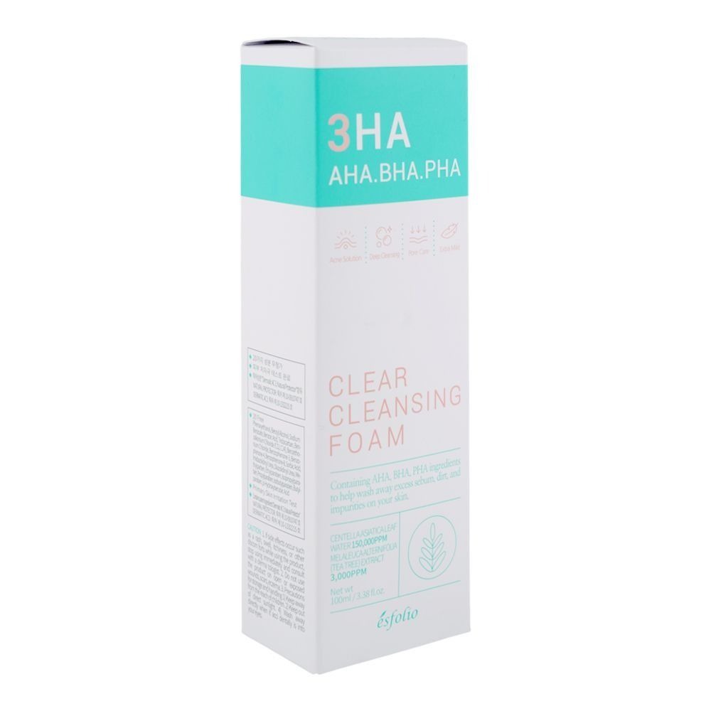 Esfolio 3HA AHA.BHA.PHA Clear Cleansing Foam, 100ml