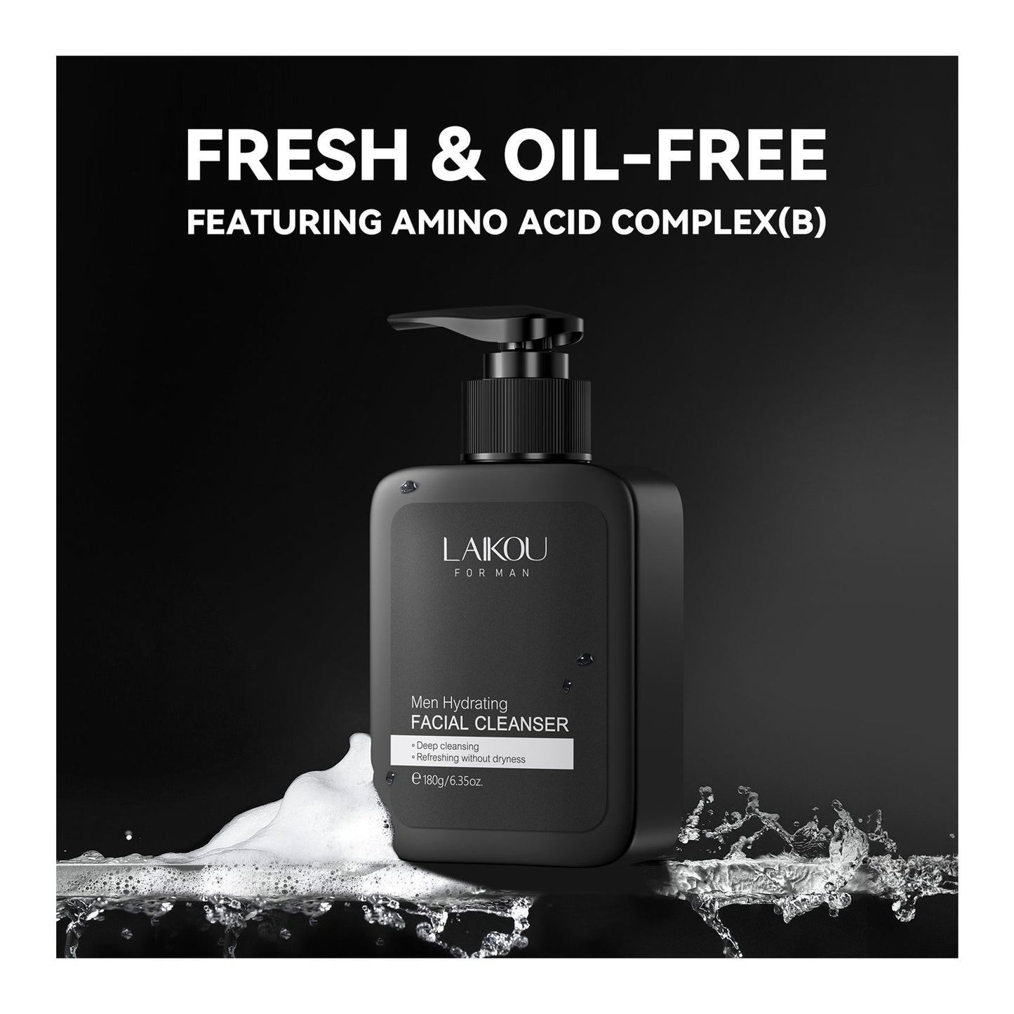 Laikou Men Creamy Lather Facial Cleanser  Amino Acid  For Men  180g  LK80761A