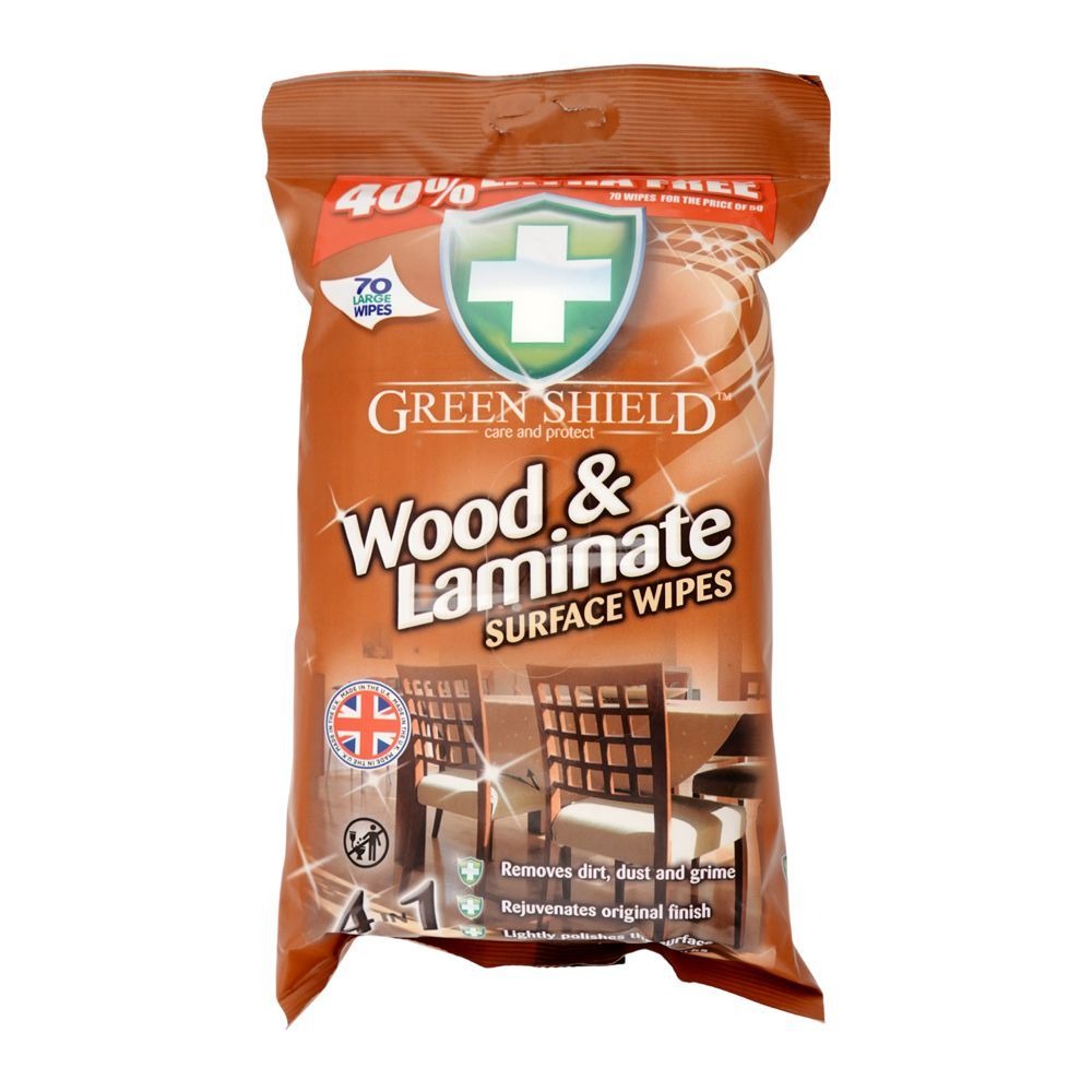 Greenshield Wood & Laminate Surface Wipes 70's 12 x 70's