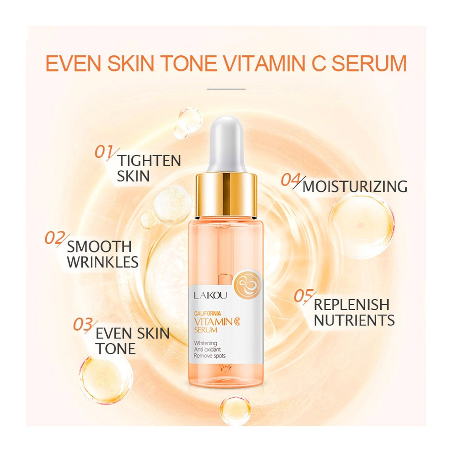 Laikou California Vitamin C Serum  Anti-Oxidant  For Smooth Skin  30ml LK91101B