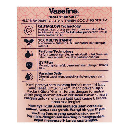 Vaseline Hijab Bright 12H Perfume Tech All Day Radiant Cooling Serum  180ml
