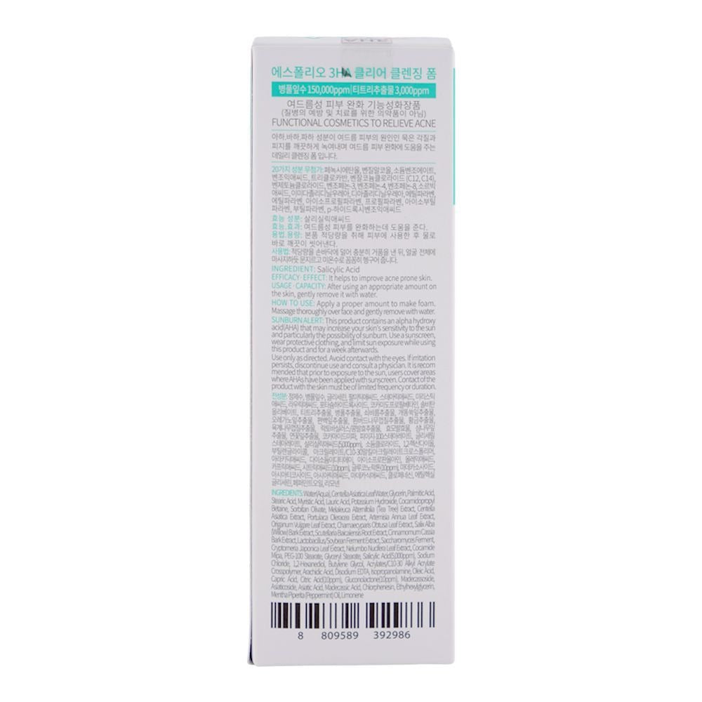 Esfolio 3HA AHA.BHA.PHA Clear Cleansing Foam, 100ml