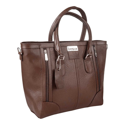 Basix Ladies Hand Bag  Brown