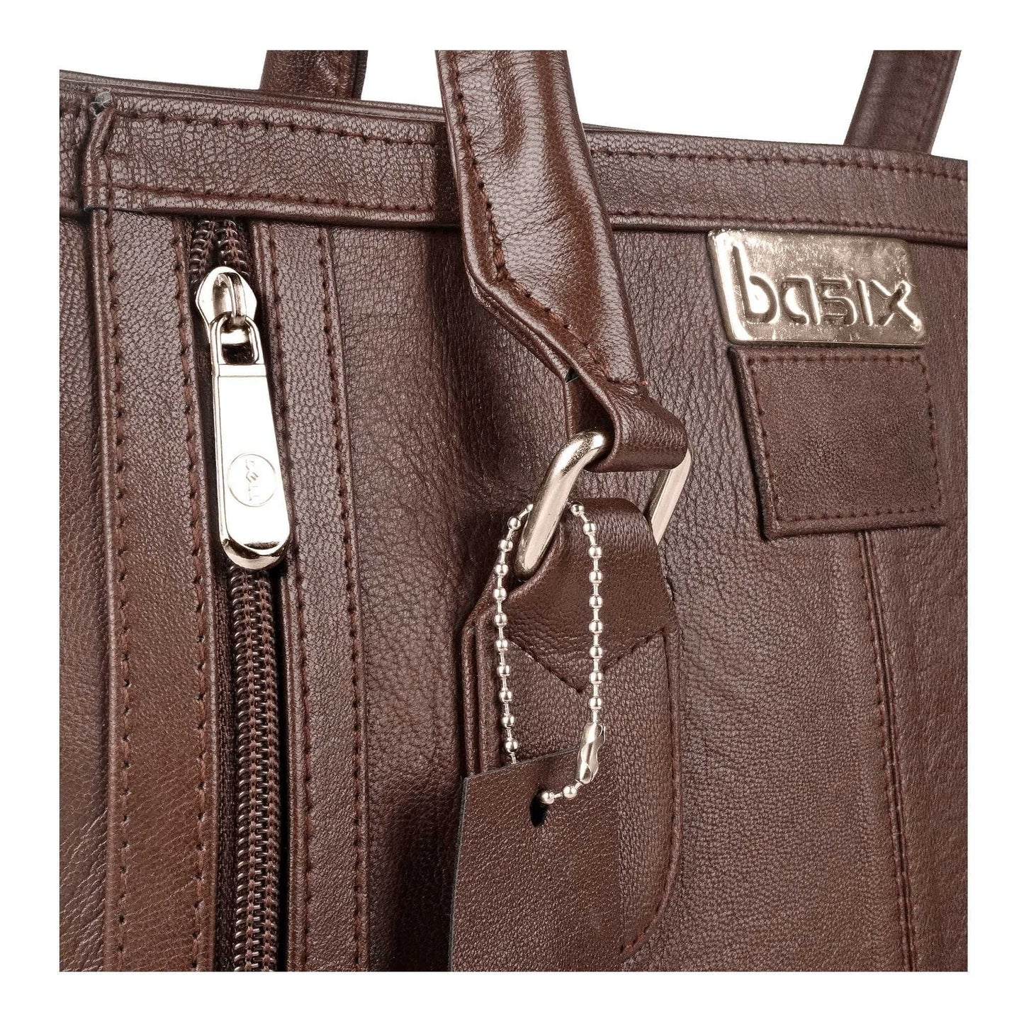 Basix Ladies Hand Bag  Brown