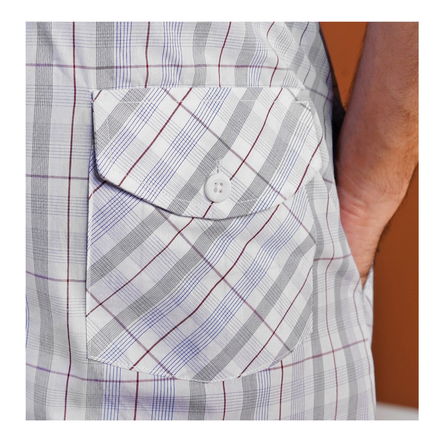 Basix Men's Cotton Metallic Grey & White Checkered Trouser, MT-930
