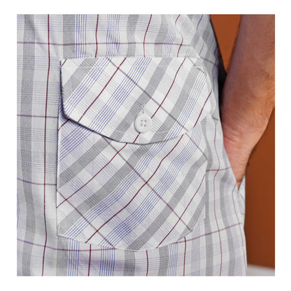 Basix Men's Cotton Metallic Grey & White Checkered Trouser, MT-930