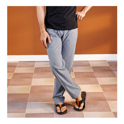 Basix Men's Charcoal & Blue Stripes Trouser  MT-935