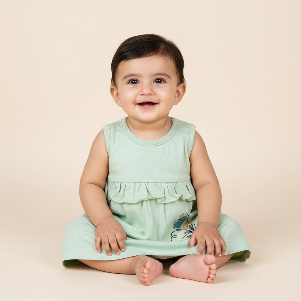 Basix Infant Sleeveless Frock, 6023