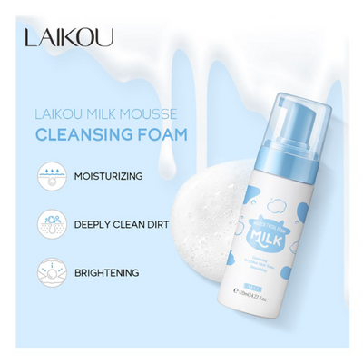 Laikou Milk Mousse Facial Cleansing Foam, For Skin Brightening, 120ml, LK91170A