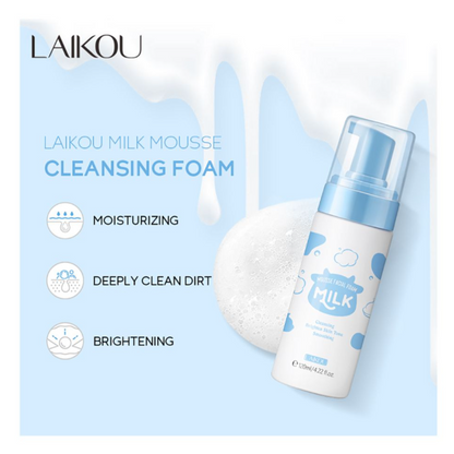 Laikou Milk Mousse Facial Cleansing Foam, For Skin Brightening, 120ml, LK91170A