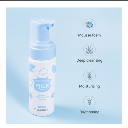 Laikou Milk Mousse Facial Cleansing Foam, For Skin Brightening, 120ml, LK91170A