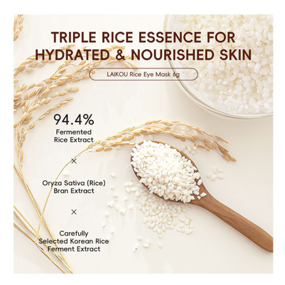 Laikou Rice Eye Mask, Niacinamide, Hyaluronic Acid, For Hydrated & Nourished Skin, 6g, LK32395A
