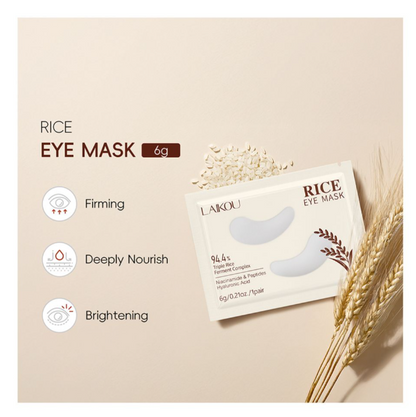 Laikou Rice Eye Mask, Niacinamide, Hyaluronic Acid, For Hydrated & Nourished Skin, 6g, LK32395A
