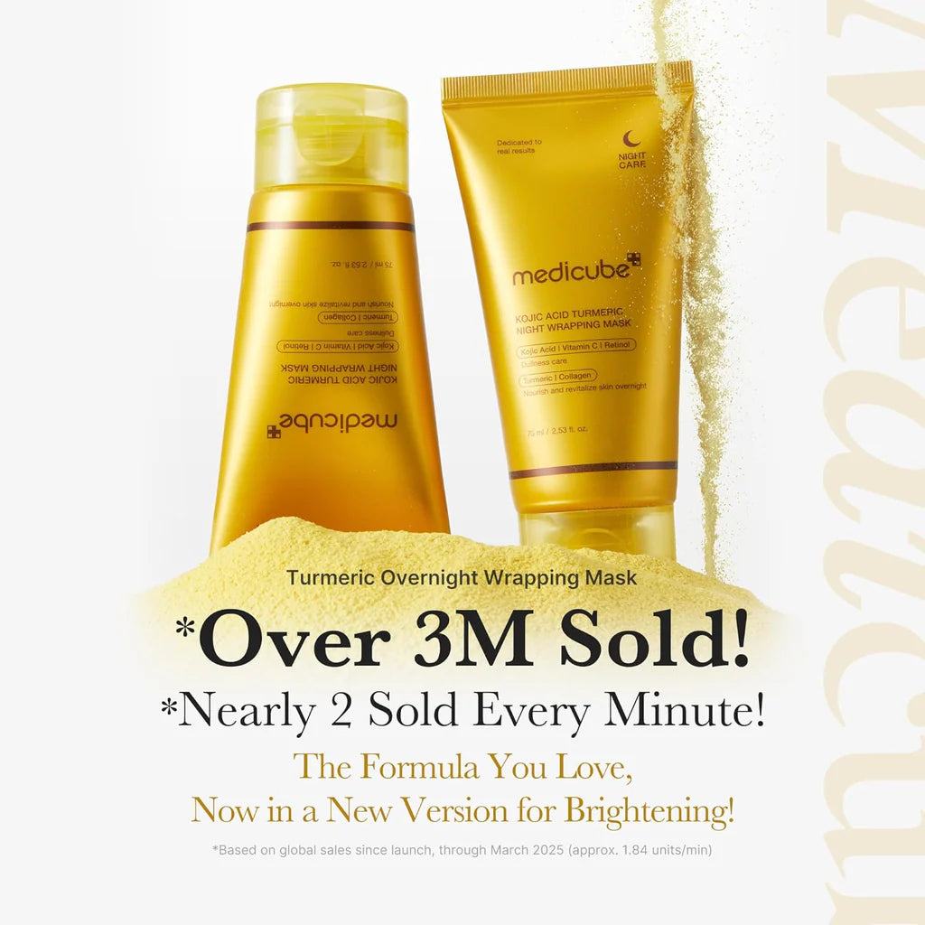 Medicube Night Wrapping Mask, Kojic Acid, Turmeric, For All Types Of Skin, 75ml