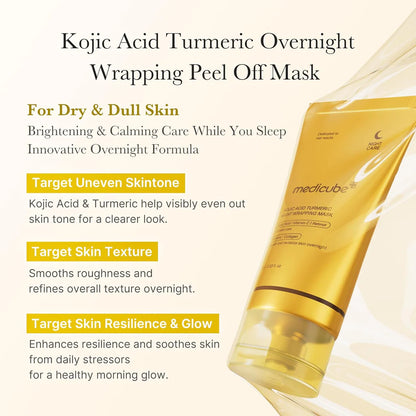 Medicube Night Wrapping Mask, Kojic Acid, Turmeric, For All Types Of Skin, 75ml