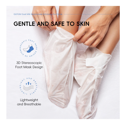 Quiyum Goat Milk Nicotinamide Exfoliating Foot Mask, For Dry & Rough Skin, 35g, QY97677B