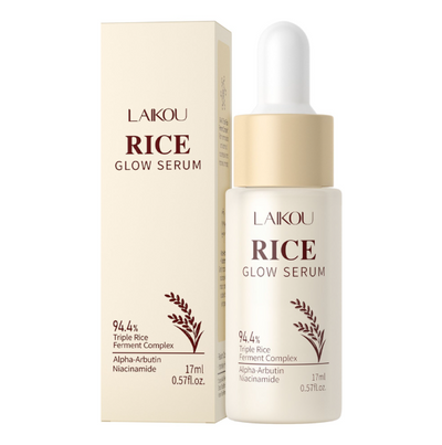 Laikou Rice Glow Serum, Niacinamide & Alpha-Arbutin & Panthenol, For Smooth & Hydrated Skin, 17ml, LK81959A