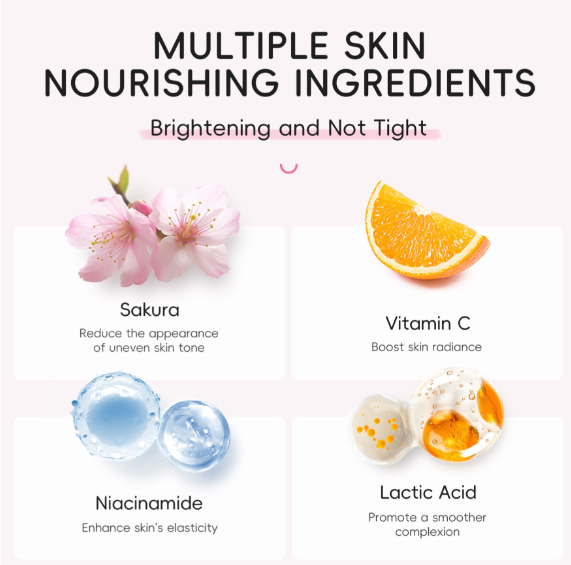Laikou Japan 2-In-1 Sakura Exfoliating Scrub, Lactic Acid + Vitamin C, For Radiant Skin 350g, LK81997A