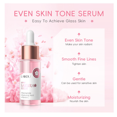 Laikou Japan Sakura Serum, Niacinamide + Hyaluronic Acid + Vitamin C, For Sensitive Skin, 30ml, LK91095D