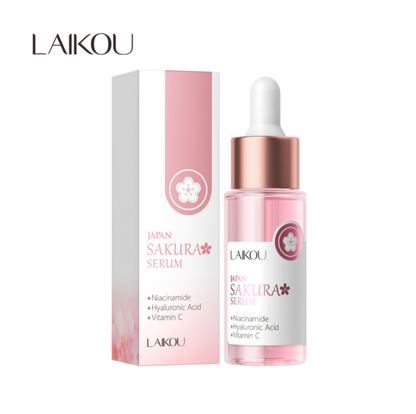 Laikou Japan Sakura Serum, Niacinamide + Hyaluronic Acid + Vitamin C, For Sensitive Skin, 30ml, LK91095D