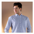 Basix Men's Stripes Shirt, Navy Blue & White, MFS-110