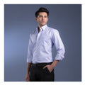 Basix Men's Thin Striped Shirt, Sky Blue & White, MFS-106