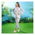 Basix Women's Digital Crepe Floral Loungewear Dress, 2-Piece Set, Pastel Blue, LW-642